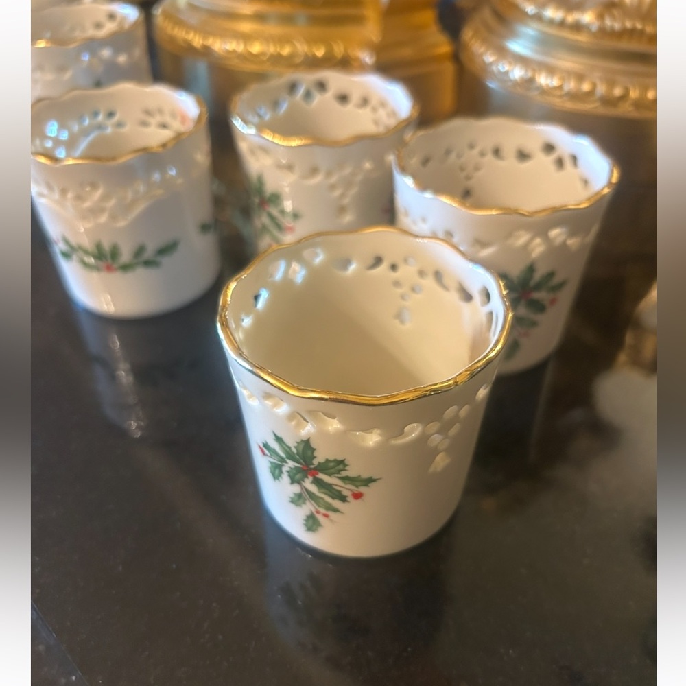 🌲12 Vintage Lenox Holiday Votives Candle Holders🌲🌲🌲